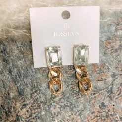 Gypsy Waltz Rhome Rhinestone Chain Earrings Jewelry