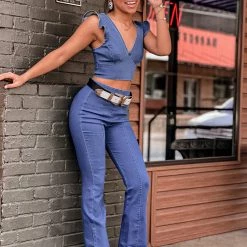 Gypsy Waltz Aldine Denim Two Piece Set Clothing