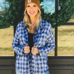 La Mel The Rowlett Flannel In Cobalt Blue Clearance 18 La Mel The Rowlett Flannel In Cobalt Blue Clearance