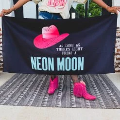 Mud Honeys Accessories The Brookside NEON MOON Tapestry Towel