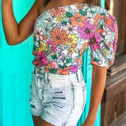 Gypsy Waltz Tops Clear Lake Floral Top