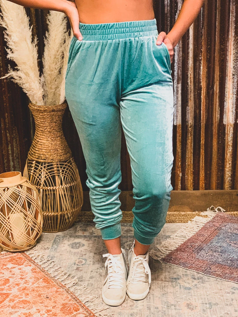 Better Be SCREENBUSTER Velvet Joggrs In Teal 8 Better Be SCREENBUSTER Velvet Joggrs In Teal