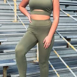 Shop Iris Basic Clothing The Memphis Two Piece Set In Olive