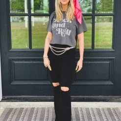 Gypsy Waltz Distressed BLACK Ropesville MAGIC Bell Bottoms Clothing