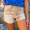 Gypsy Waltz Rising Star Shorts In Tan New