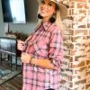 La Mel The Rose City Flannel In Pink Clearance
