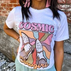 Gypsy Waltz Corral City Cosmic Cowgirl Tee (S-2X) New