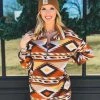 Lovely J Clearance The Archer City Pullover In Rust (S-3X) - FINAL SALE