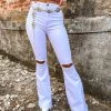 Gypsy Waltz Distressed Ropesville MAGIC Bell Bottoms In White