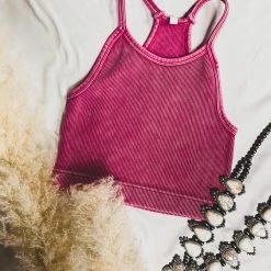 Zenana Clothing Wylie Brami Crop Top In Magenta