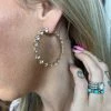 Gypsy Waltz Italy Rhinestone Hoop Earrings Jewelry
