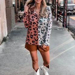 Rousseau Solis Leopard Print Top
