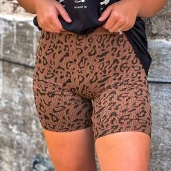 Gypsy Waltz Clothing Taft Leopard Biker Shorts