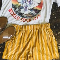 Heart & Hips The Linden Shorts In Mustard Bottoms