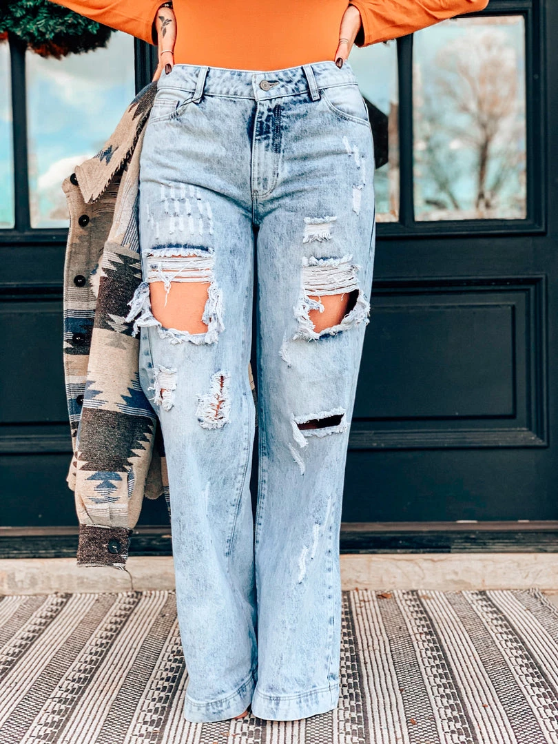 Uniq Inc The Bandera Wide Leg Pant In Acid Wash Clearance 5 Uniq Inc The Bandera Wide Leg Pant In Acid Wash Clearance