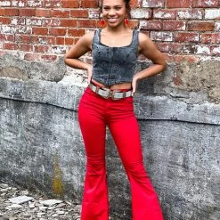 Gypsy Waltz New Lubbock Top In Black Acid Wash