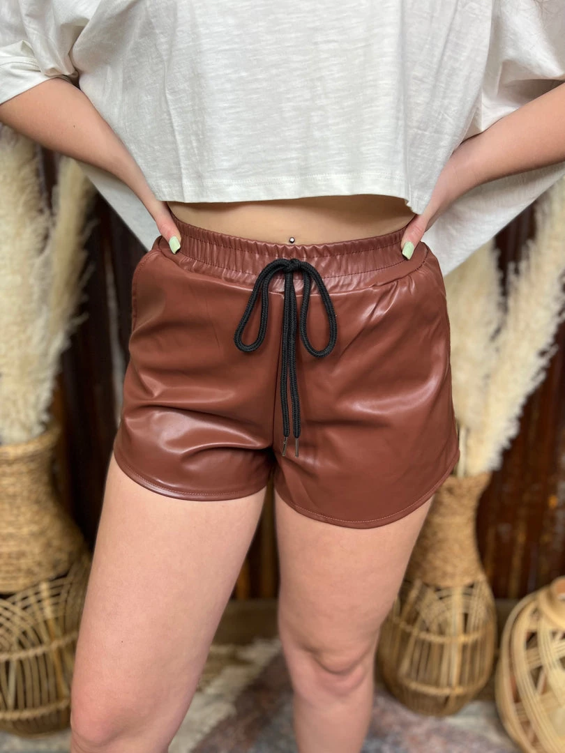 Gypsy Waltz Robinson Leather Shorts In Brown 5 Gypsy Waltz Robinson Leather Shorts In Brown