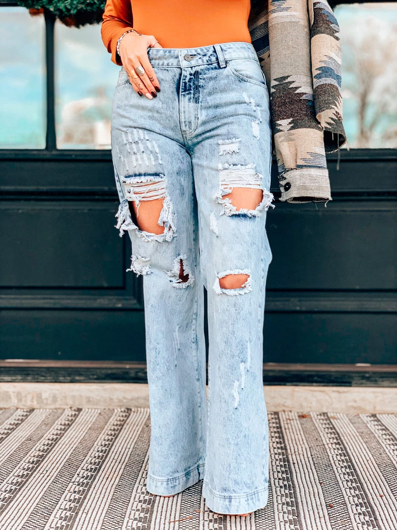 Uniq Inc The Bandera Wide Leg Pant In Acid Wash Clearance 7 Uniq Inc The Bandera Wide Leg Pant In Acid Wash Clearance