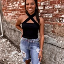 Gypsy Waltz Munday Top In Black