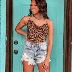 Gypsy Waltz Clothing Lipan Satin Leopard Print Top