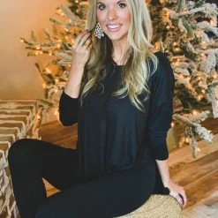 Itssy DAILY DEAL Black Tunic Top & Leggin Two Piece Set (S-3X) Special Daily Deals