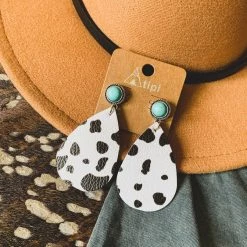 Gypsy Waltz New Leona Cow Print Earrings