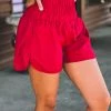 Gypsy Waltz Clothing Freeport Shorts In Deep Red