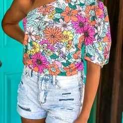Gypsy Waltz Tops Clear Lake Floral Top