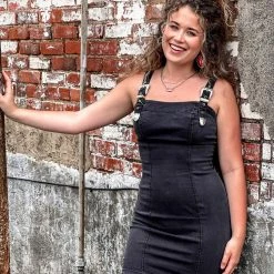 Gypsy Waltz Red Lick Denim Buckle Dress In Black 16 Gypsy Waltz Red Lick Denim Buckle Dress In Black