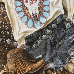 Anzell SCREENBUSTER Turquoise ROUND Concho Bellt Special Daily Deals