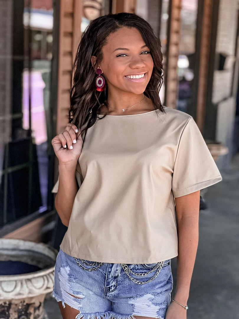 Gypsy Waltz Everman Leather Top In Taupe 7 Gypsy Waltz Everman Leather Top In Taupe