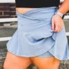 Gypsy Waltz New Hallsville Athletic Skirt In Denim Blue In Curvy