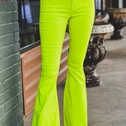 Gypsy Waltz Ropesville Bell Bottoms In Neon Yellow 21 Gypsy Waltz Ropesville Bell Bottoms In Neon Yellow