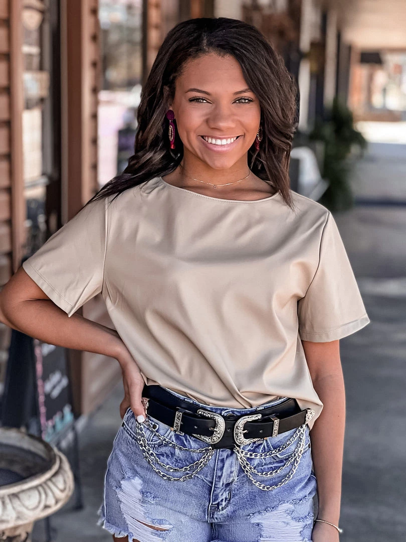 Gypsy Waltz Everman Leather Top In Taupe 6 Gypsy Waltz Everman Leather Top In Taupe