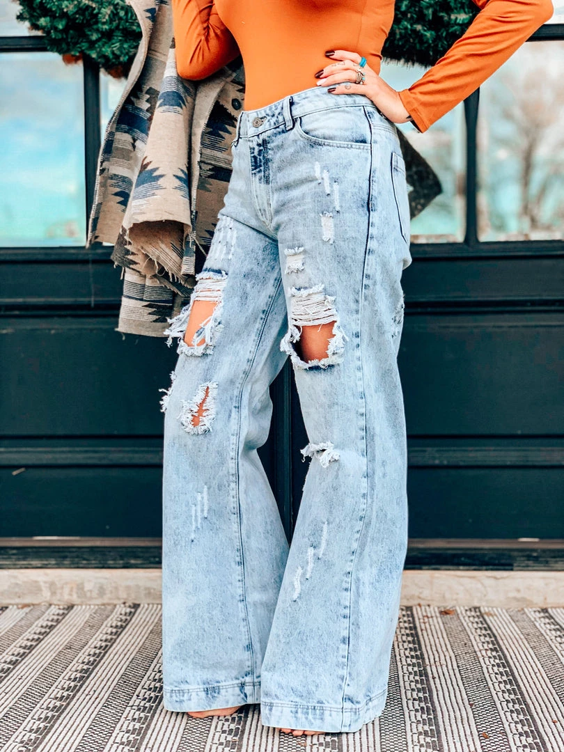 Uniq Inc The Bandera Wide Leg Pant In Acid Wash Clearance 4 Uniq Inc The Bandera Wide Leg Pant In Acid Wash Clearance