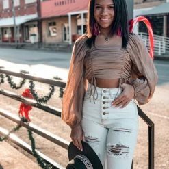 HYFYVE The Inez Top In Mocha