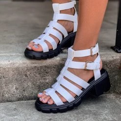 Gypsy Waltz New Boston White Chunky Sandals 11 Gypsy Waltz New Boston White Chunky Sandals