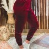 Better Be SCREENBUSTER Velvet Joggrs In Burgundy 1 Better Be SCREENBUSTER Velvet Joggrs In Burgundy