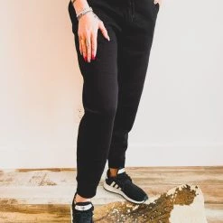 Zenana SCREENBUSTER Black Drawstring Joggrs