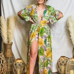 Gypsy Waltz Edgewater Tropical Maxi Romper Clothing