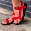 Dayday Fashion New Seymour Studded Sandals In Red
