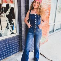 Gypsy Waltz New Rollingwood Button Down Denim Jumpsuit