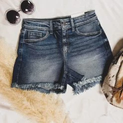 Gypsy Waltz Aquilla Denim Shorts In Dark Wash