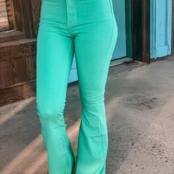 Gypsy Waltz Clothing Ropesville Bell Bottoms In Turquoise