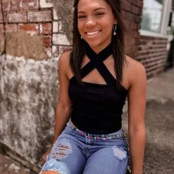 Gypsy Waltz Munday Top In Black