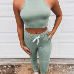 Capella SCREENBUSTER Ruched Two Piece Set In Sage Green 30 Capella SCREENBUSTER Ruched Two Piece Set In Sage Green