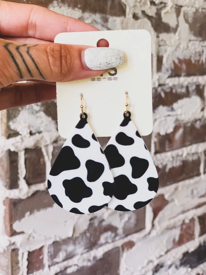 Gypsy Waltz Ovilla Cow Print Earrings 3 Gypsy Waltz Ovilla Cow Print Earrings