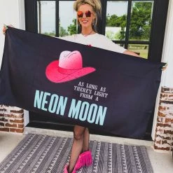 Mud Honeys Accessories The Brookside NEON MOON Tapestry Towel