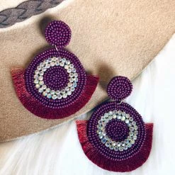 Gypsy Waltz Kermit Earrings In Maroon