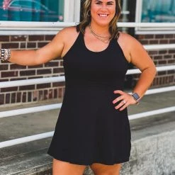 Gypsy Waltz Missouri City Athletic Dress In Black In Curvy New